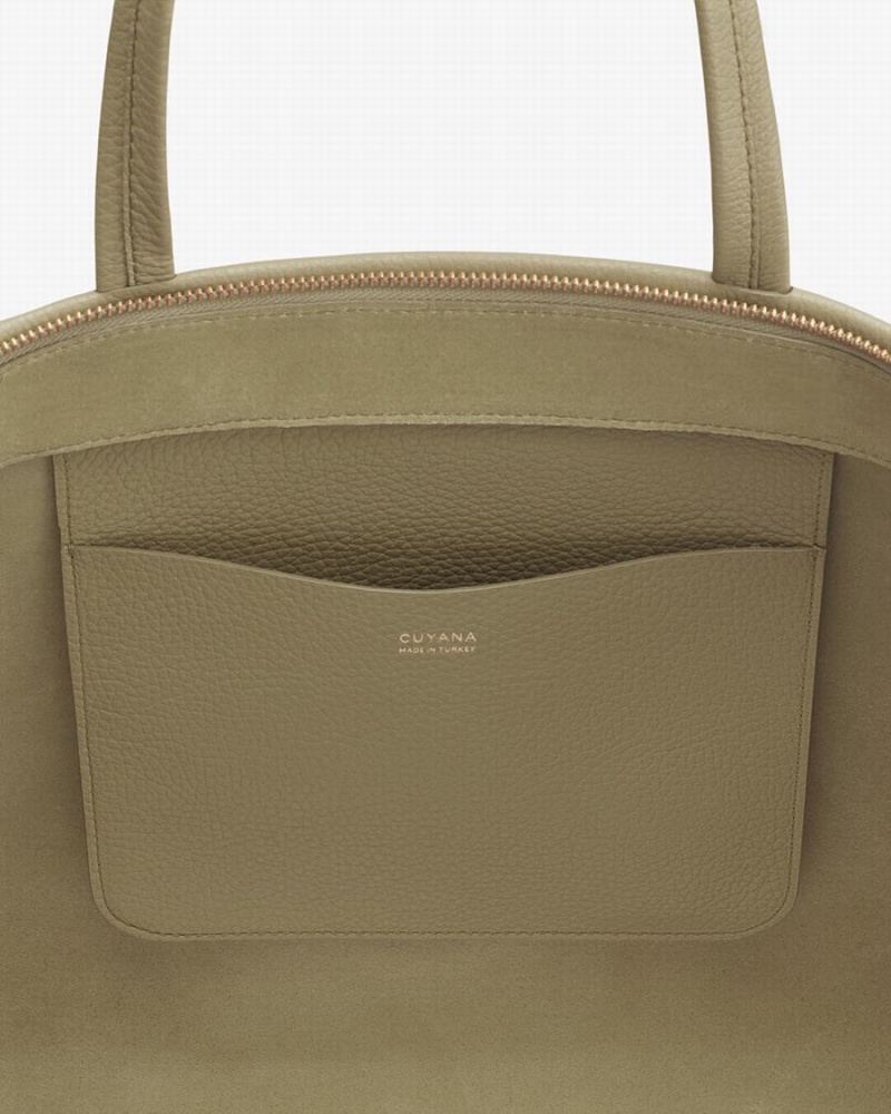 Bolso Tote Cuyana Altas Easy Cremallera Mujer Verde | GFP9566WM