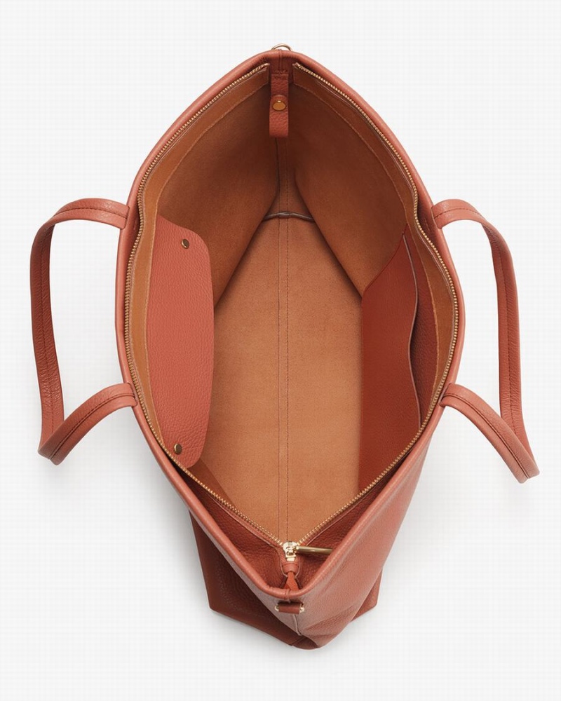 Bolso Tote Cuyana Altas Easy Cremallera Mujer Rojas Marrones | BWD1865BZ