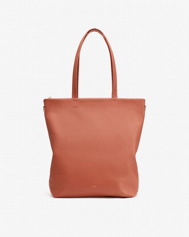 Bolso Tote Cuyana Altas Easy Cremallera Mujer Rojas Marrones | BWD1865BZ