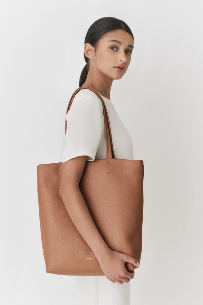 Bolso Tote Cuyana Altas Easy Mujer Marrones | JLG1968ZK