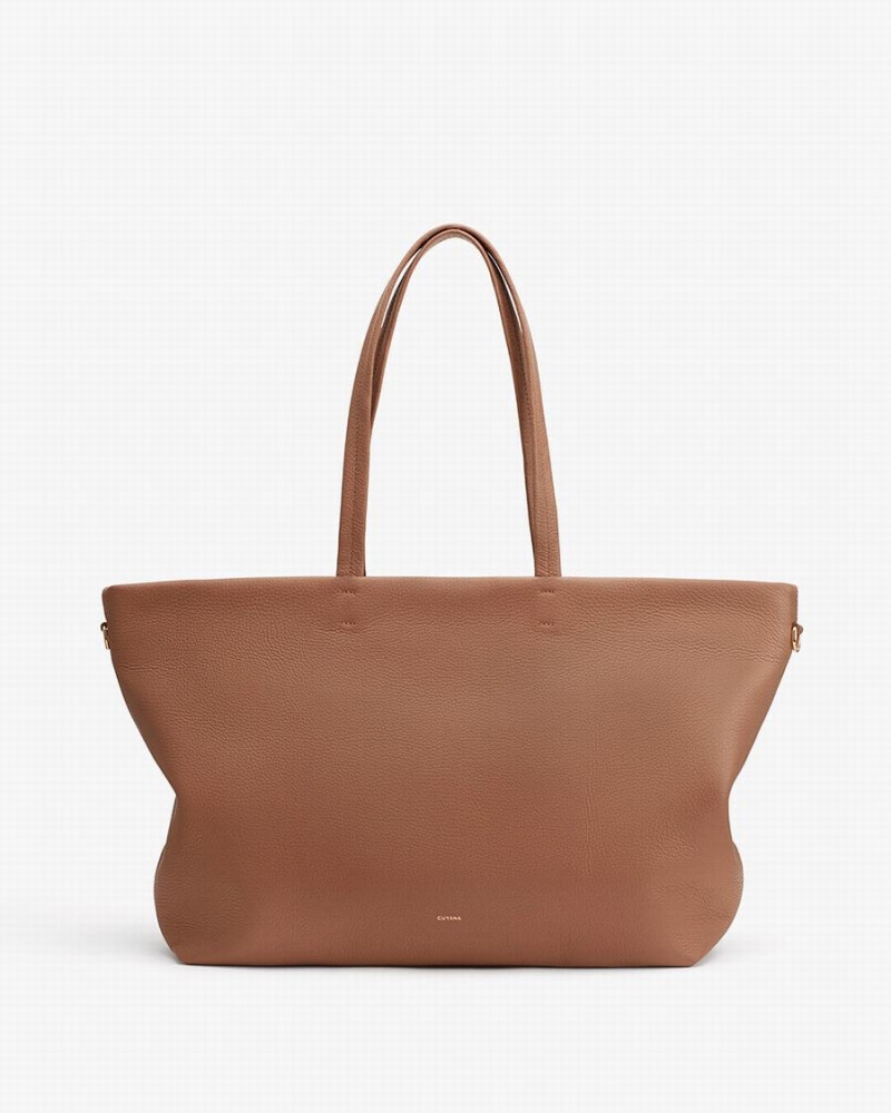 Bolso Tote Cuyana Classic Easy Cremallera Mujer Marrones | SXR6719GZ