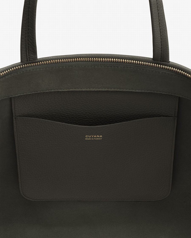 Bolso Tote Cuyana Classic Easy Cremallera Mujer Verde Oscuro | BYY8381LR