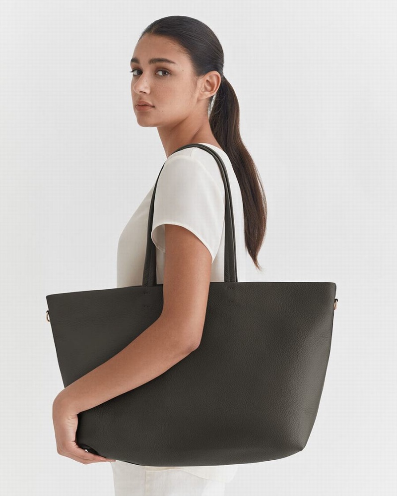 Bolso Tote Cuyana Classic Easy Cremallera Mujer Verde Oscuro | BYY8381LR