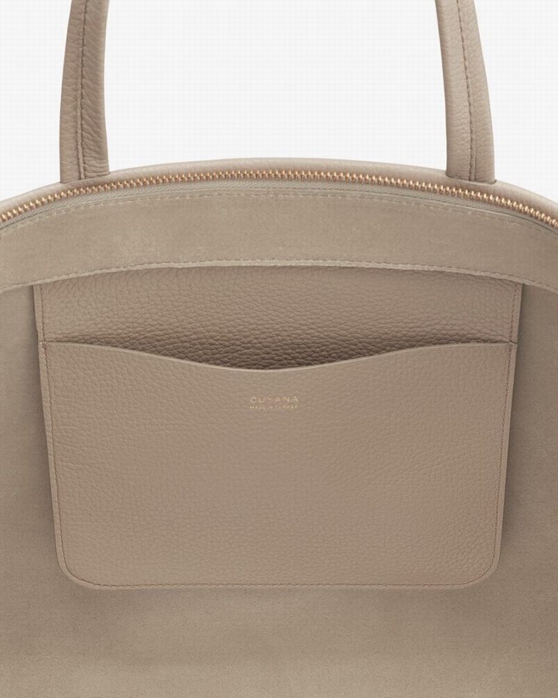 Bolso Tote Cuyana Classic Easy Cremallera Mujer Gris | AIM6230LM