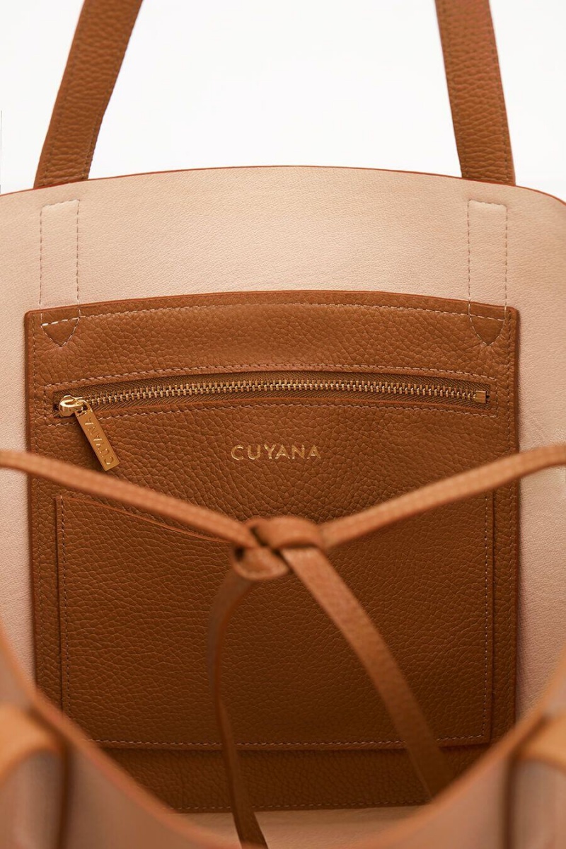 Bolso Tote Cuyana Classic Structured Cuero Mujer Rosas | ZFZ675MM