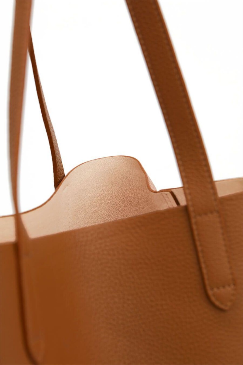 Bolso Tote Cuyana Classic Structured Cuero Mujer Rosas | ZFZ675MM