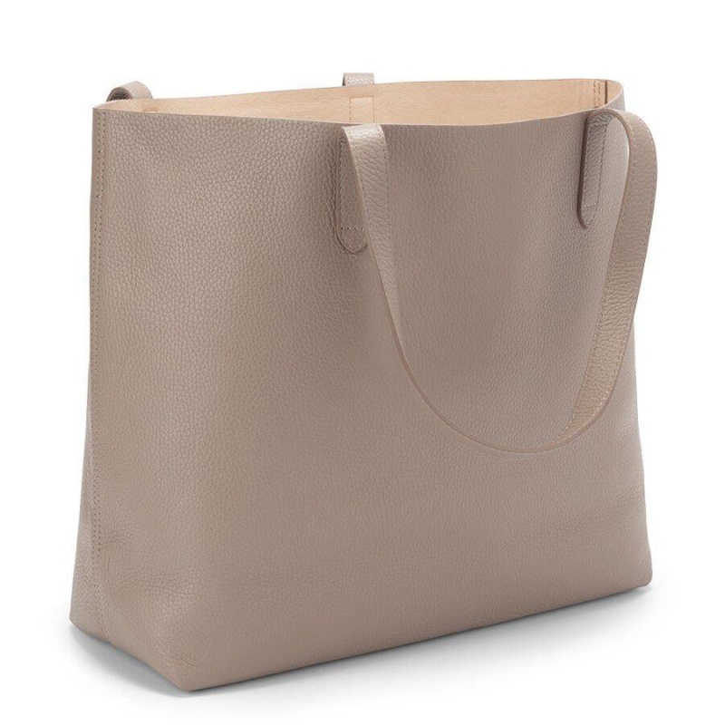 Bolso Tote Cuyana Classic Structured Cuero Mujer Gris Rosas | EWA9810DM