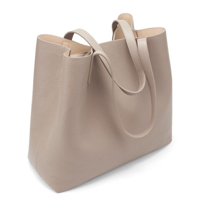 Bolso Tote Cuyana Classic Structured Cuero Mujer Gris Rosas | EWA9810DM