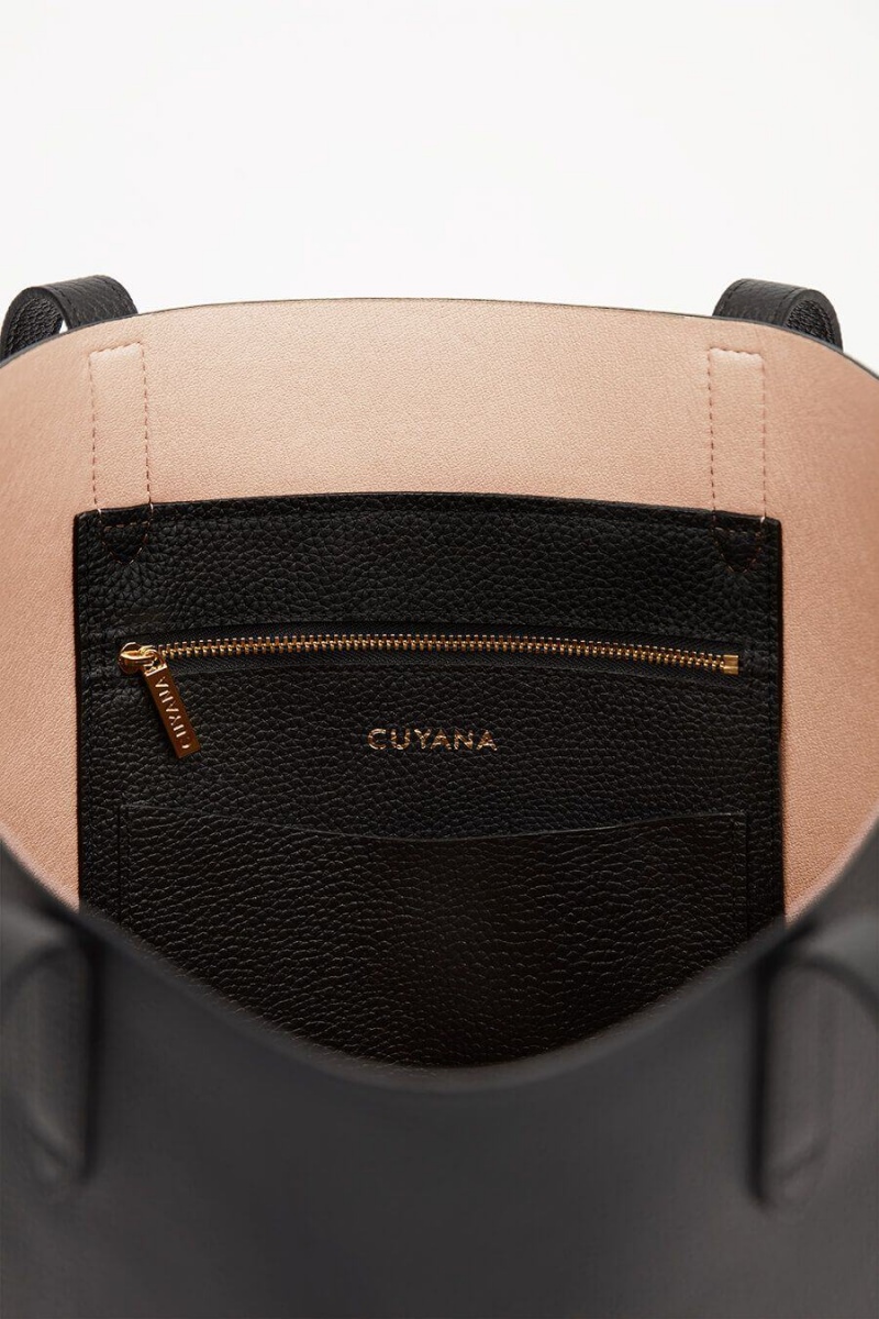 Bolso Tote Cuyana Classic Structured Cuero Mujer Negras Rosas | LSY626LO