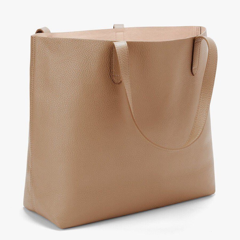 Bolso Tote Cuyana Classic Structured Cuero Mujer Kaki | CUK3778VT