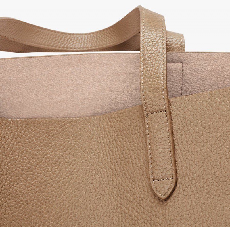 Bolso Tote Cuyana Classic Structured Cuero Mujer Kaki | CUK3778VT