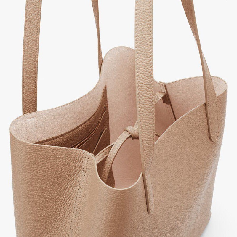 Bolso Tote Cuyana Classic Structured Cuero Mujer Kaki | CUK3778VT