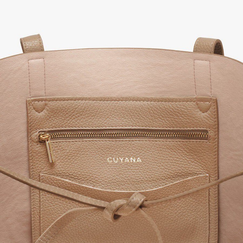 Bolso Tote Cuyana Classic Structured Cuero Mujer Kaki | CUK3778VT
