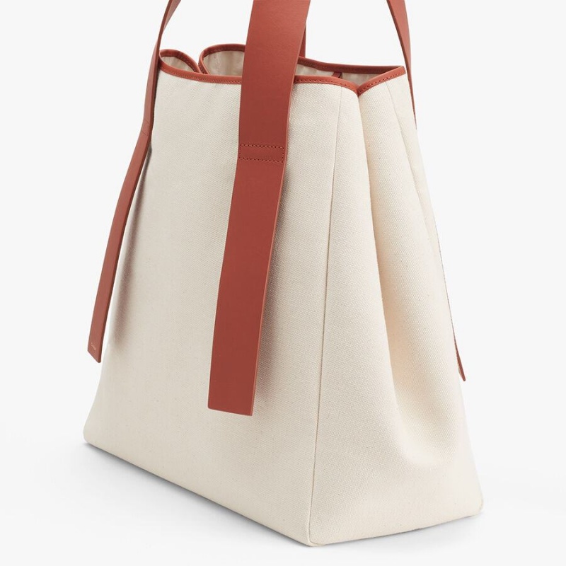 Bolso Tote Cuyana Lona Mujer Beige | JDG8629II