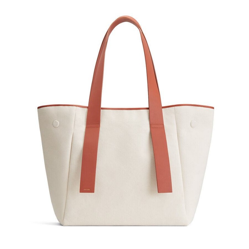 Bolso Tote Cuyana Lona Mujer Beige | JDG8629II