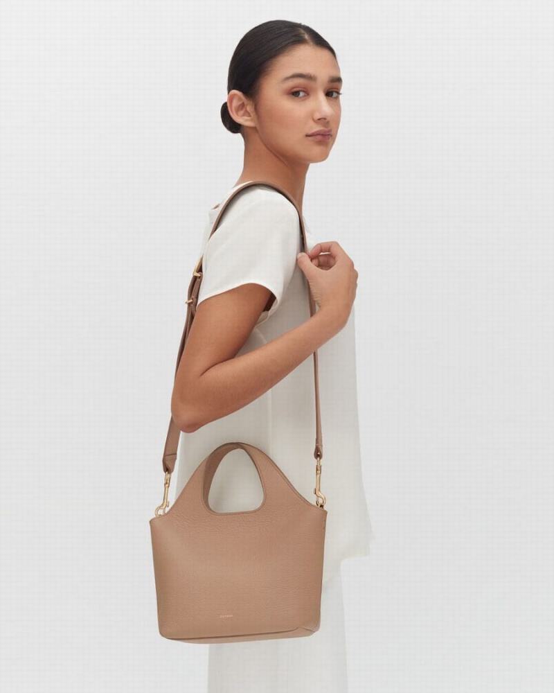 Bolso Tote Cuyana Mini System Mujer Kaki | WGN4771TY