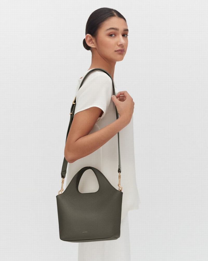 Bolso Tote Cuyana Mini System Mujer Verde Oscuro | LZN3855VF