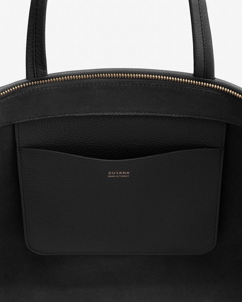 Bolso Tote Cuyana Small Easy Cremallera Mujer Negras | VVV37100IV