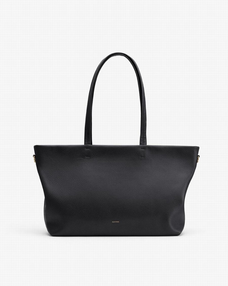 Bolso Tote Cuyana Small Easy Cremallera Mujer Negras | VVV37100IV