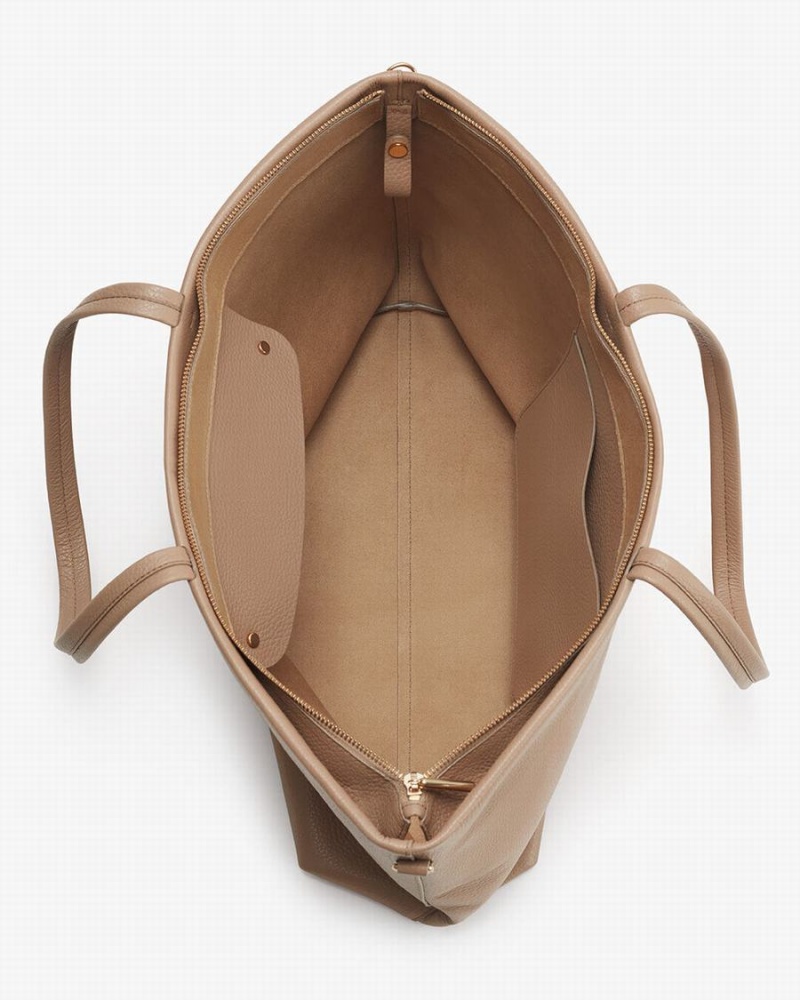 Bolso Tote Cuyana Small Easy Cremallera Mujer Kaki | NFX8672JZ