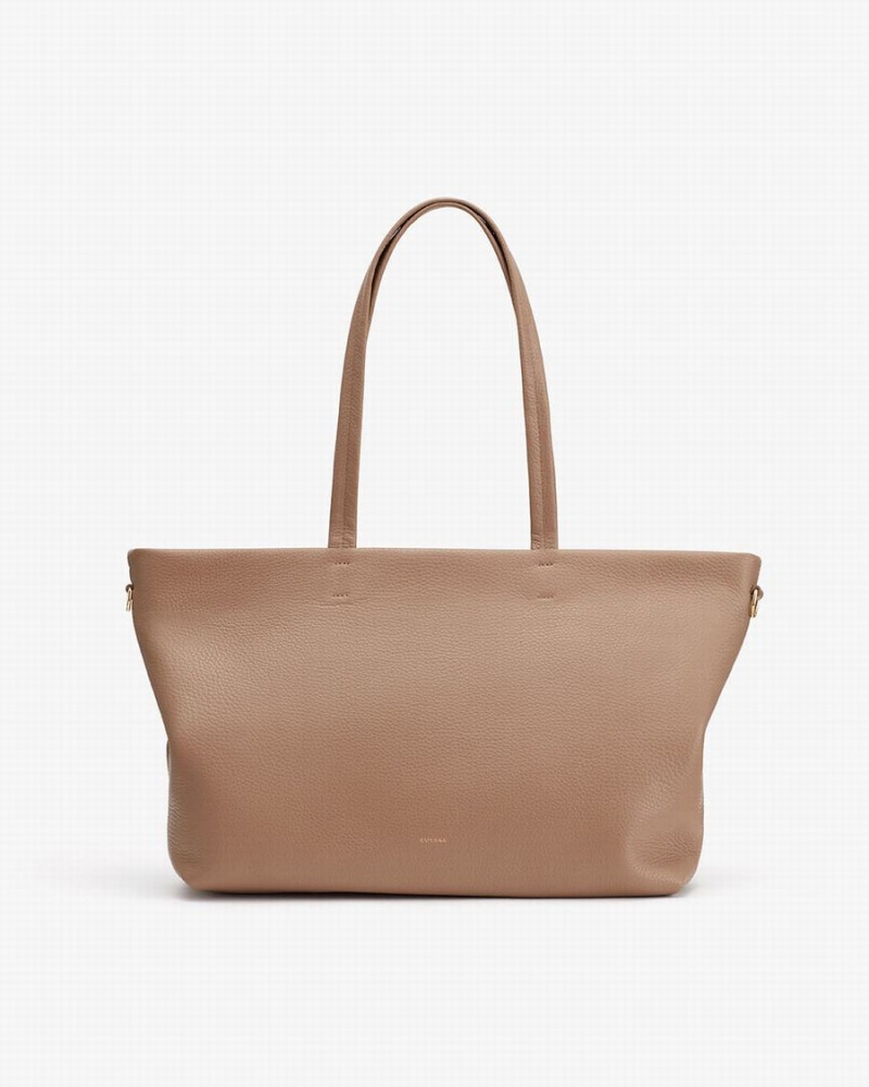 Bolso Tote Cuyana Small Easy Cremallera Mujer Kaki | NFX8672JZ