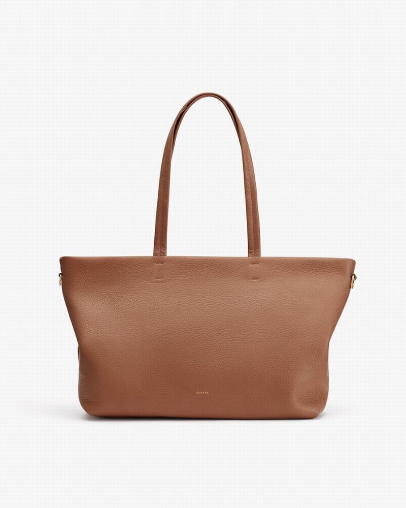 Bolso Tote Cuyana Small Easy Cremallera Mujer Marrones | HCV8741BM