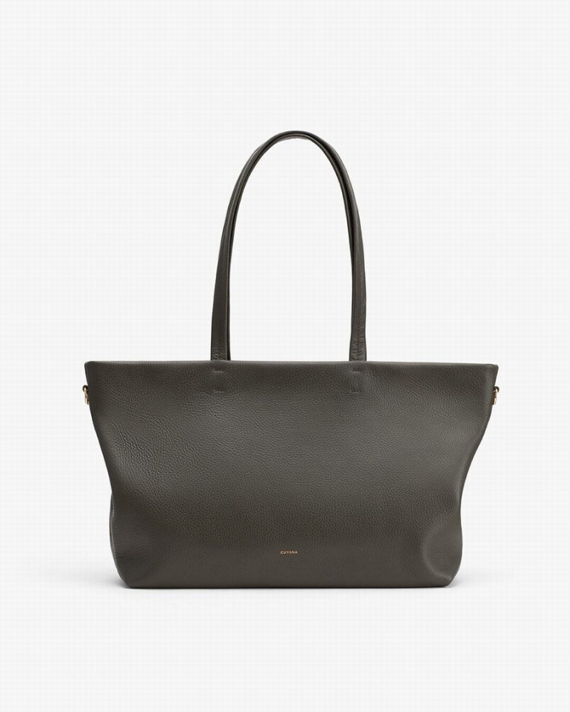 Bolso Tote Cuyana Small Easy Cremallera Mujer Verde Oscuro | PUN7417RE