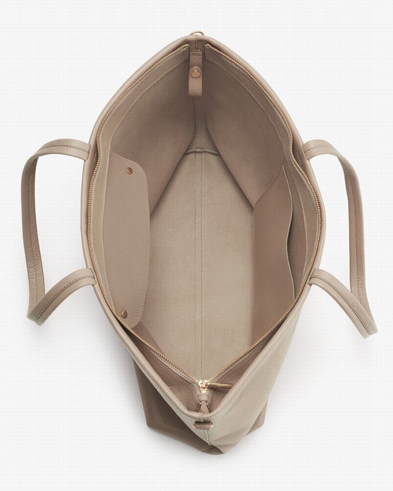 Bolso Tote Cuyana Small Easy Cremallera Mujer Gris | WYC1022DX