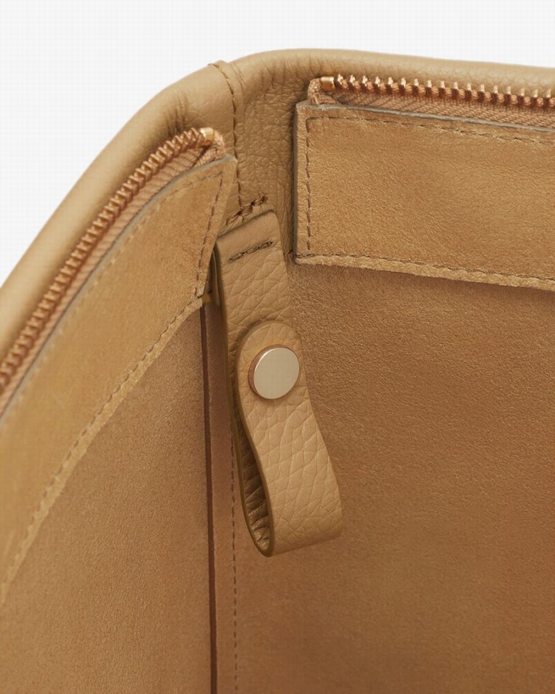Bolso Tote Cuyana Small Easy Cremallera Mujer Amarillo Marrones | PAL10031IG