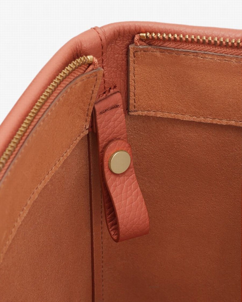 Bolso Tote Cuyana Small Easy Cremallera Mujer Rojas Marrones | OCM2214OQ