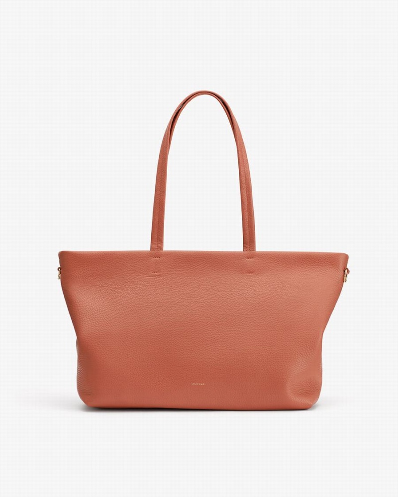 Bolso Tote Cuyana Small Easy Cremallera Mujer Rojas Marrones | OCM2214OQ