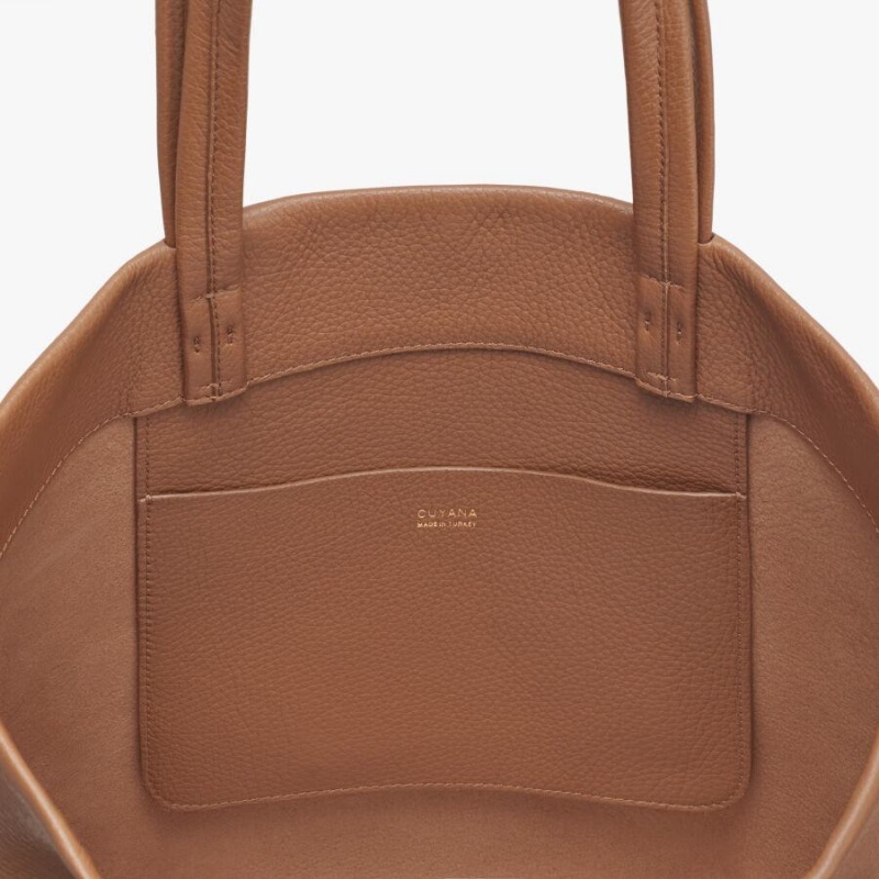 Bolso Tote Cuyana Small Easy Mujer Marrones | YIK8188NP