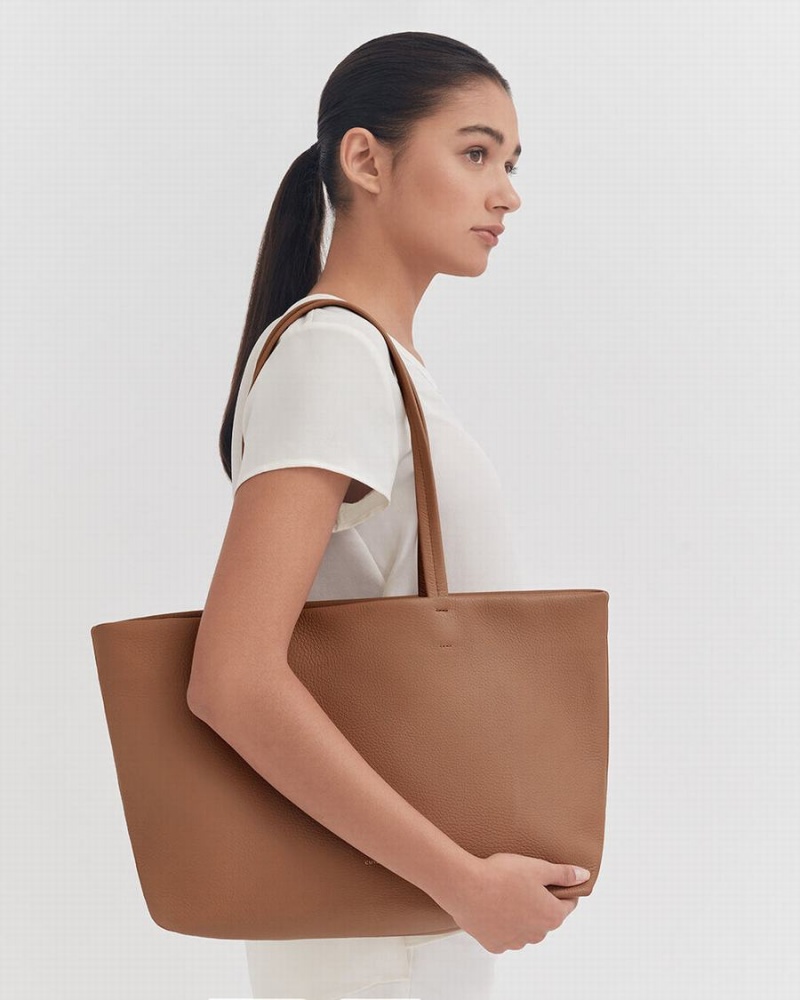 Bolso Tote Cuyana Small Easy Mujer Marrones | YIK8188NP
