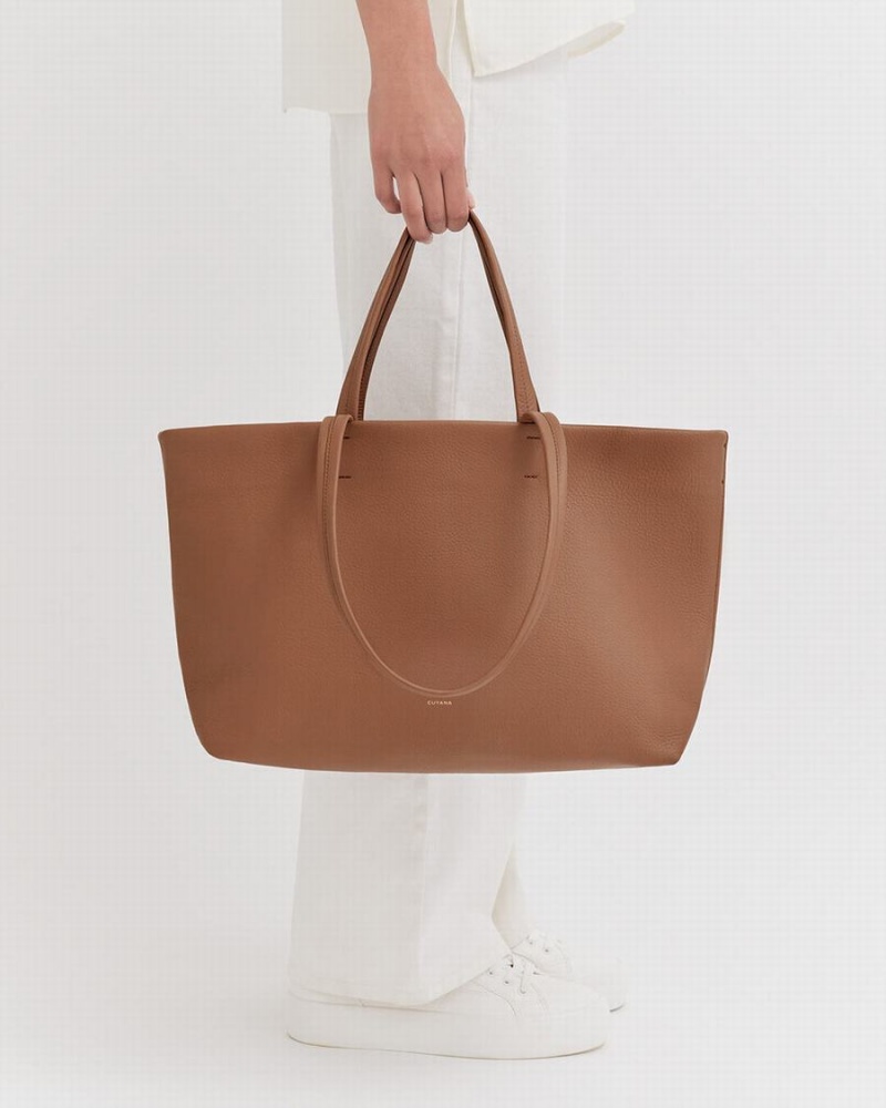 Bolso Tote Cuyana Small Easy Mujer Marrones | YIK8188NP