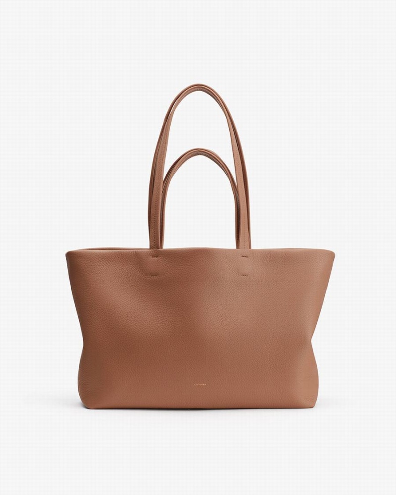 Bolso Tote Cuyana Small Easy Mujer Marrones | YIK8188NP