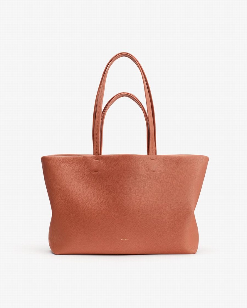 Bolso Tote Cuyana Small Easy Mujer Rojas Marrones | XND7825AR