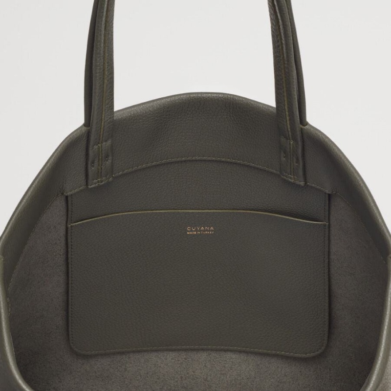 Bolso Tote Cuyana Small Easy Mujer Verde Oscuro | KMB5130NO