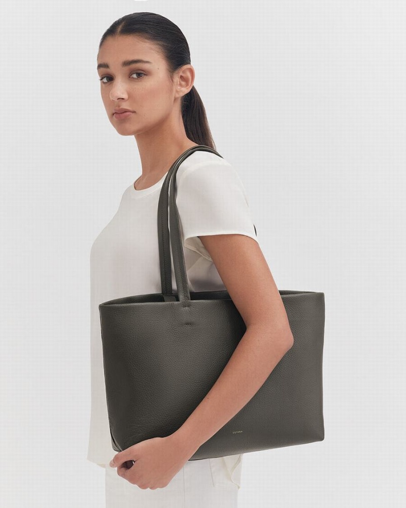 Bolso Tote Cuyana Small Easy Mujer Verde Oscuro | KMB5130NO