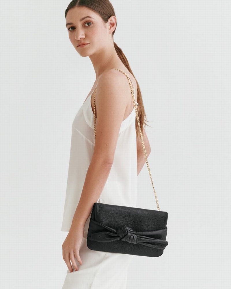 Bolso de Mano Cuyana Bow Mujer Negras | JFW755EF