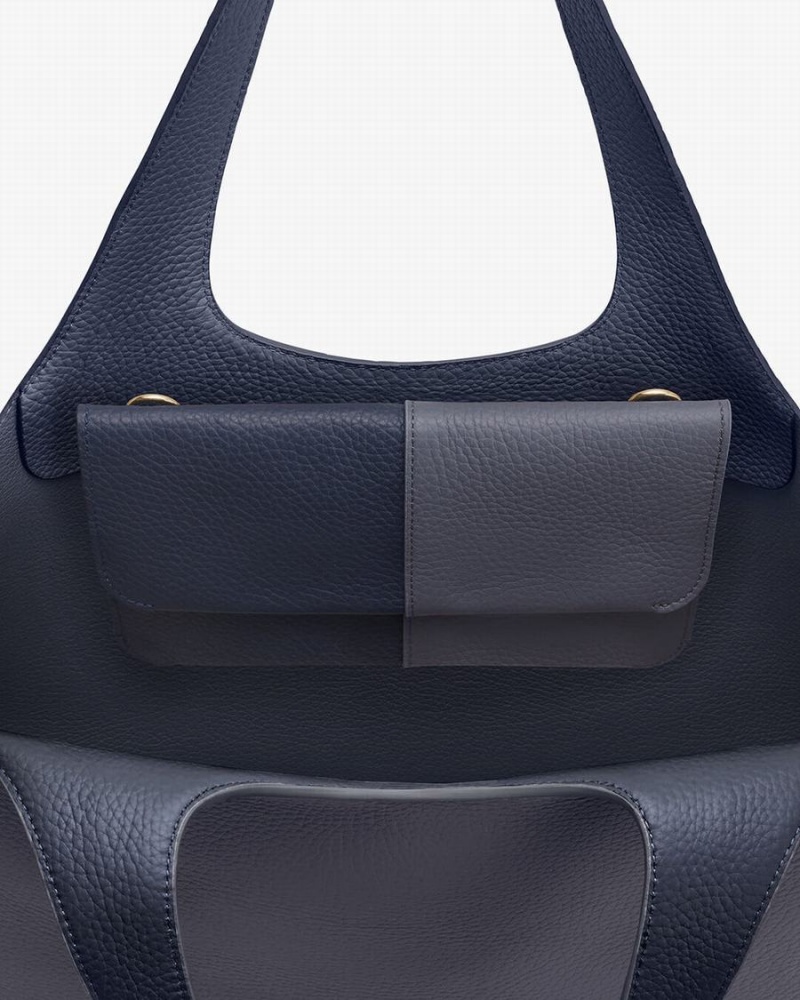 Bolso de Mano Cuyana System Flap Mujer Azul Marino | LAM2251JD