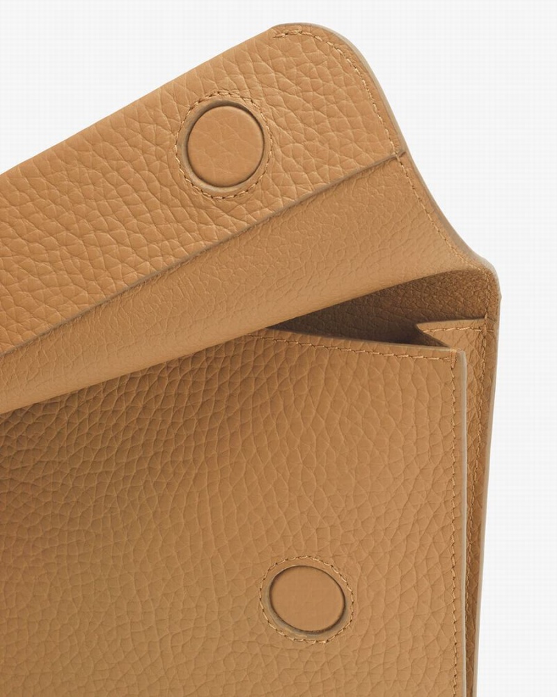 Bolso de Mano Cuyana System Flap Mujer Amarillo Marrones | YXX96OI
