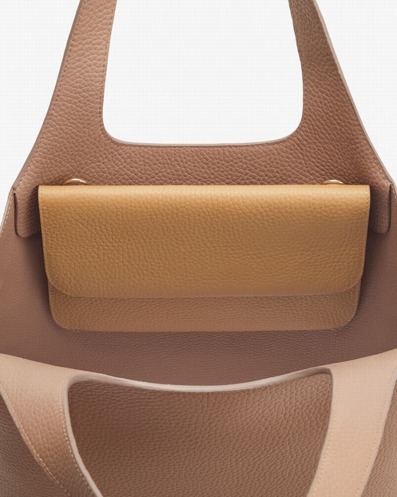 Bolso de Mano Cuyana System Flap Mujer Amarillo Marrones | YXX96OI