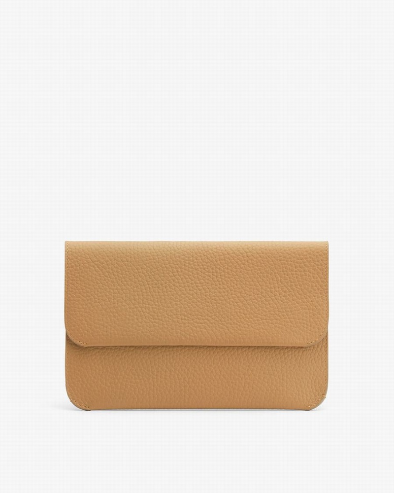 Bolso de Mano Cuyana System Flap Mujer Amarillo Marrones | YXX96OI