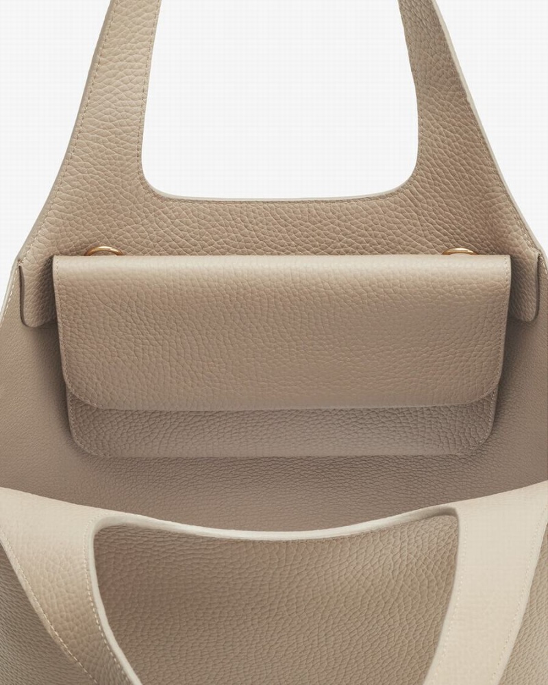 Bolso de Mano Cuyana System Flap Mujer Gris | ZGS2855IM