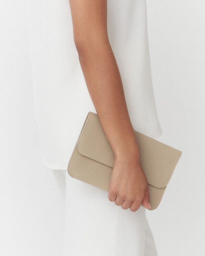 Bolso de Mano Cuyana System Flap Mujer Gris | ZGS2855IM