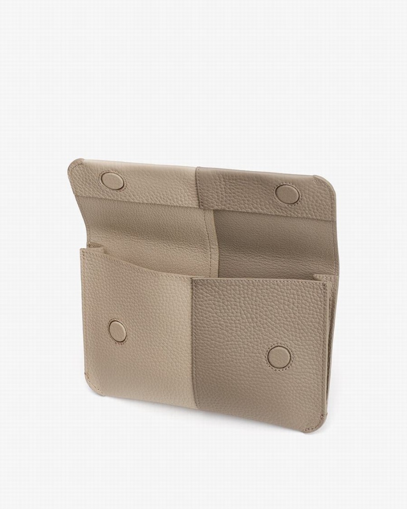 Bolso de Mano Cuyana System Flap Mujer Gris | TKX10098PN