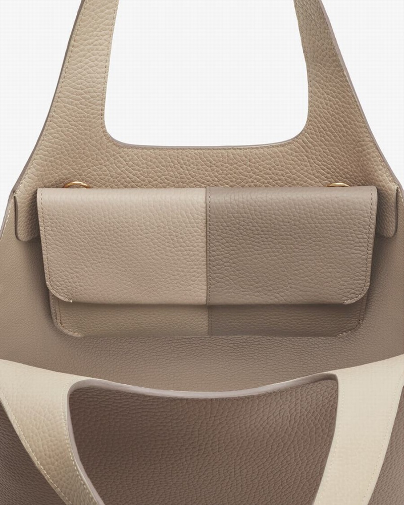 Bolso de Mano Cuyana System Flap Mujer Gris | TKX10098PN