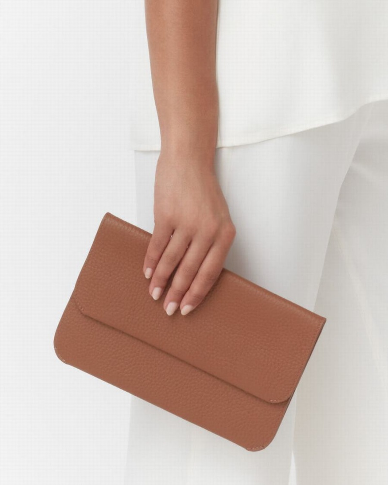 Bolso de Mano Cuyana System Flap Mujer Marrones | PNH7254OX