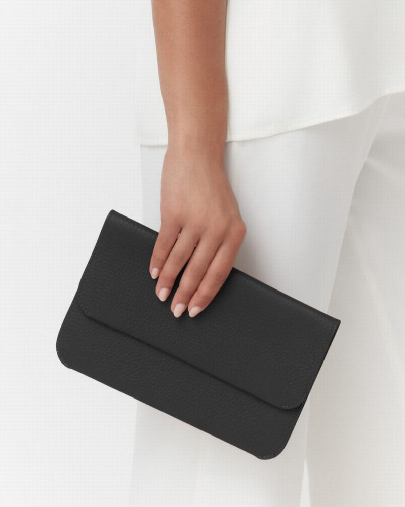Bolso de Mano Cuyana System Flap Mujer Negras | PQG2260EL
