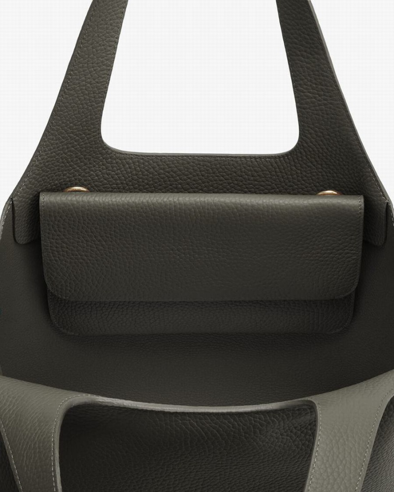 Bolso de Mano Cuyana System Flap Mujer Verde Oscuro | NLE8823NZ